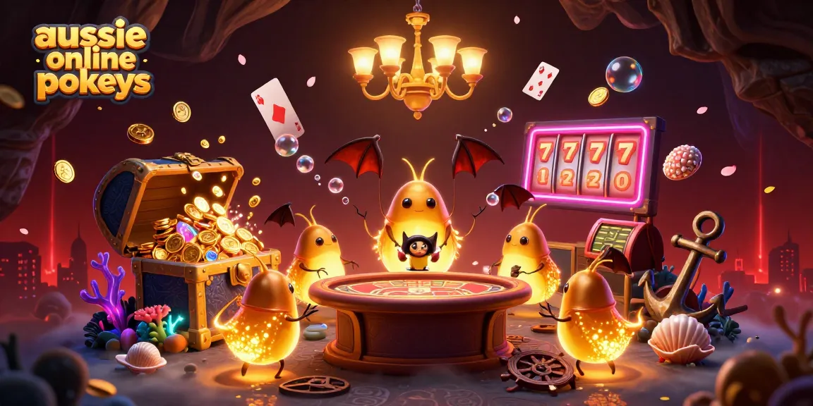 Join the glowworms in their vibrant cave casino for aussie online pokies excitement with gold coins and neon lights!