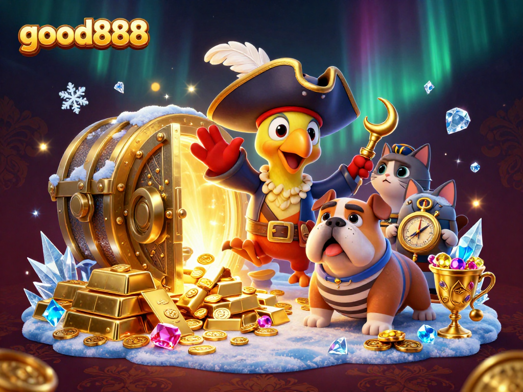 Experience the treasures of good888 with dynamic scenes of casino excitement and riches.
