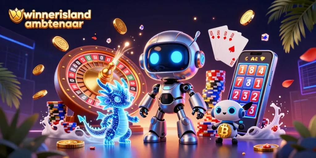 Engage with winnerisland ambtenaar in a vibrant casino scene filled with action and excitement.