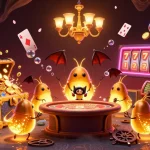 Join the glowworms in their vibrant cave casino for aussie online pokies excitement with gold coins and neon lights!